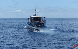 Maria Patricia steaming off into the sunset at Malpelo © Sten J